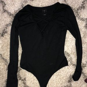 Black long sleeve body suit